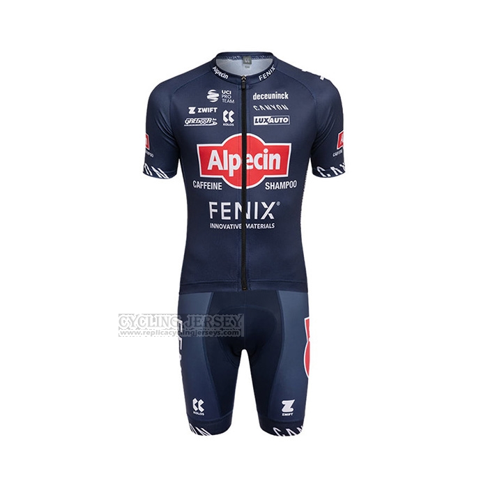 2022 Cycling Jersey Alpecin Fenix Deep Blue Short Sleeve and Bib Short